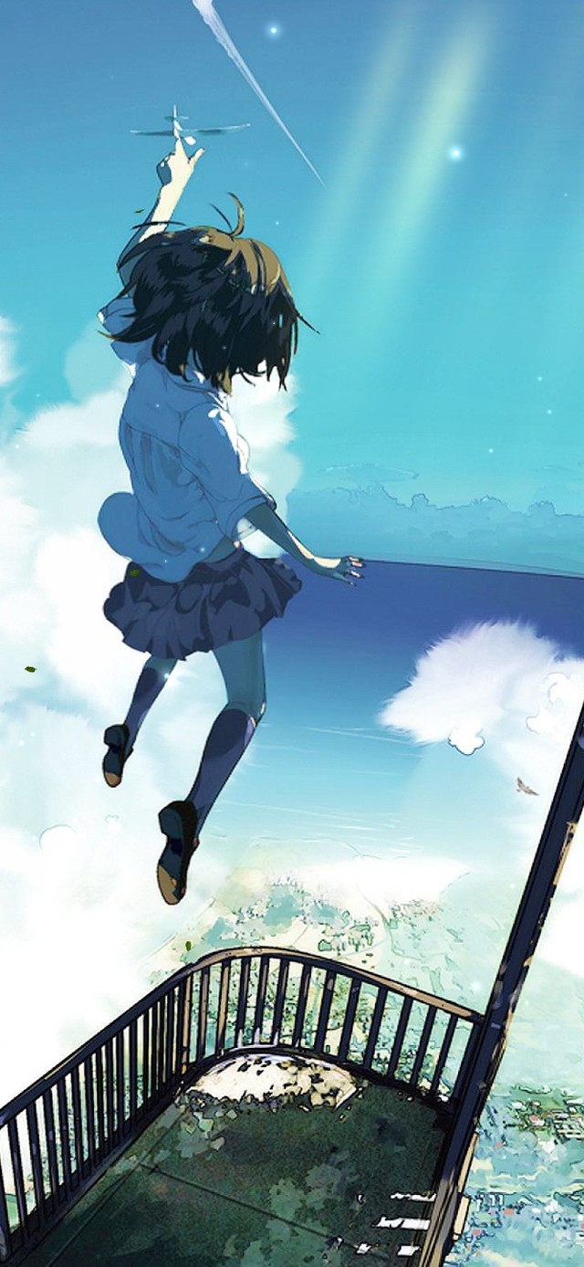 （免费壁纸）天空下的美少女