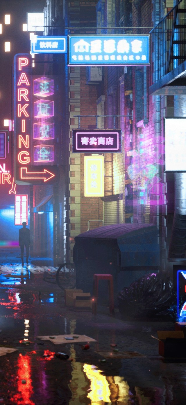 赛博朋克城市街道