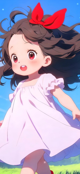 夏末粉色长裙姑娘
