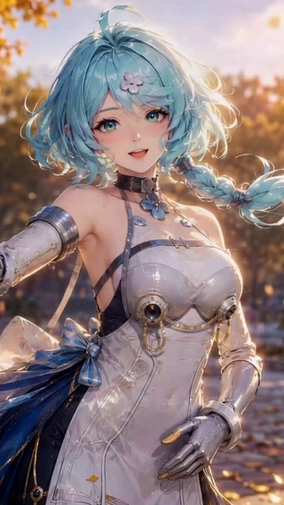 秋日花园少女