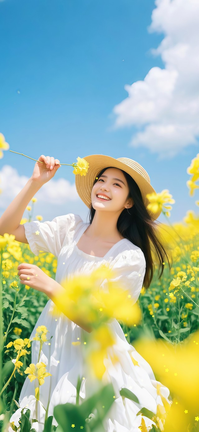 油菜花温馨美少女甜美动人