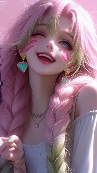 粉色系的元气少女