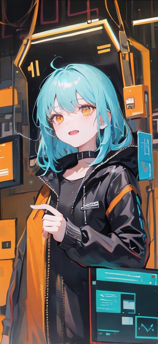 清纯蓝发少女