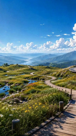 治愈清新山间河谷自然风光