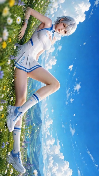 蓝天草地双子少女-希·西雅