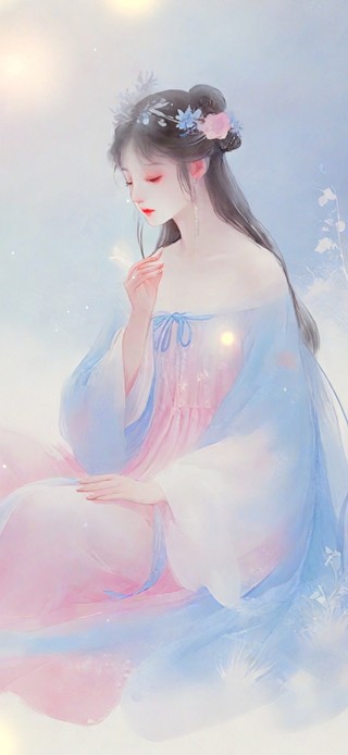 高清古风竹林女