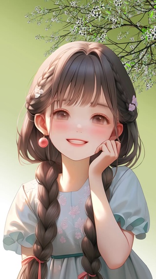 树下女孩