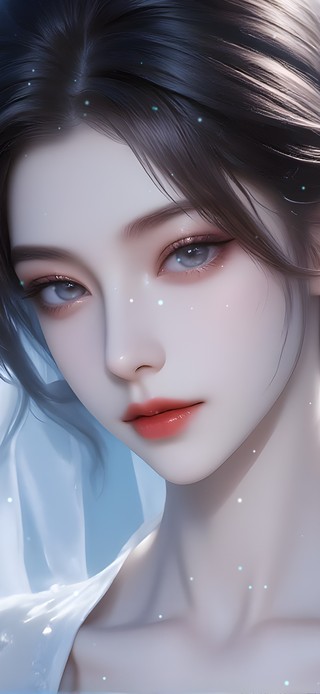 蓝色蝴蝶美女