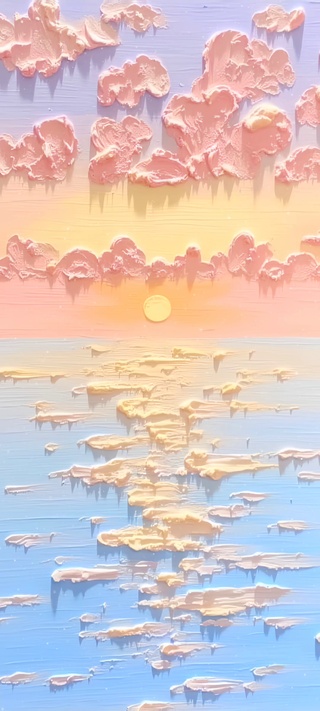 粉紫霞彩下的绚烂日出