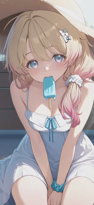吃冰棍的女孩