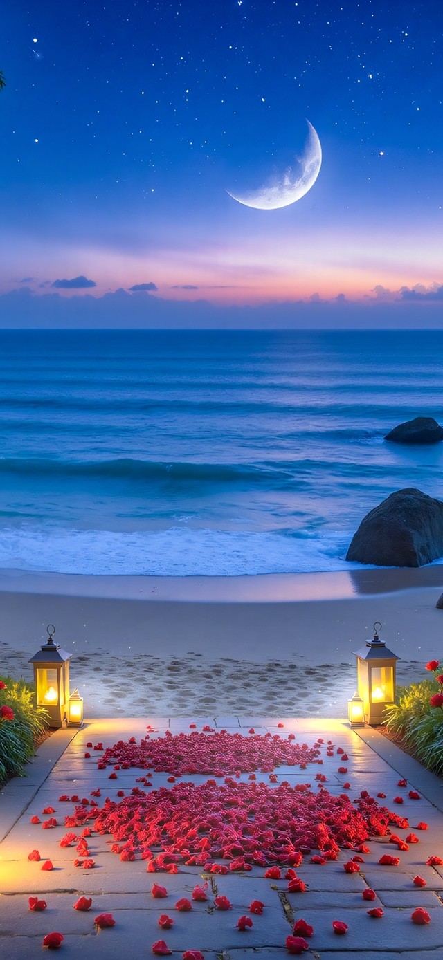 护眼浪漫海景
