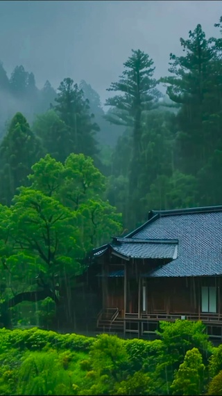 雨天山庄云雾