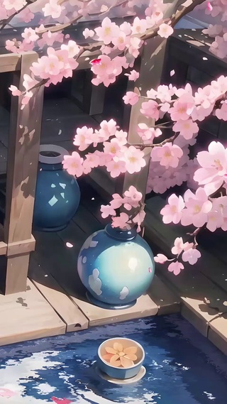 樱花飘落