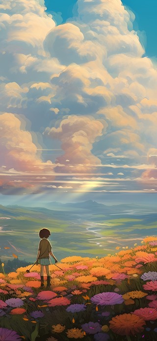 梦幻彩云花丛