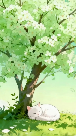 树下睡着猫咪