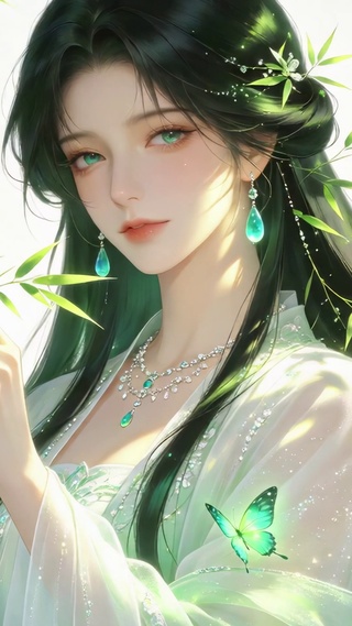 竹林古风美女
