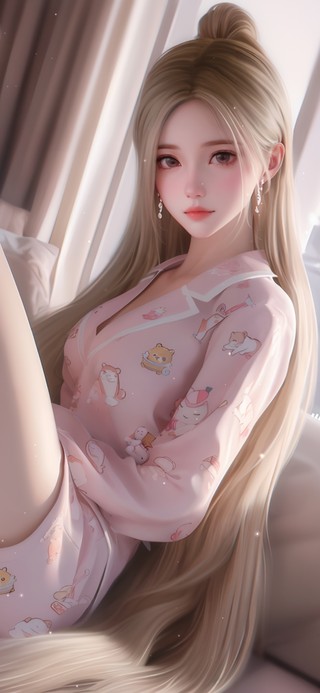 居家睡衣长腿美女