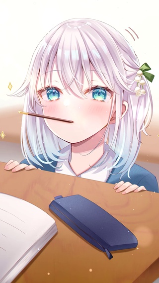 可爱学习少女