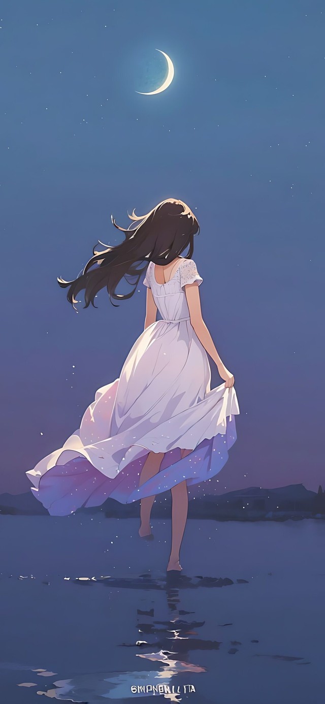 治愈系女孩背影