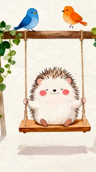 刺猬荡秋千