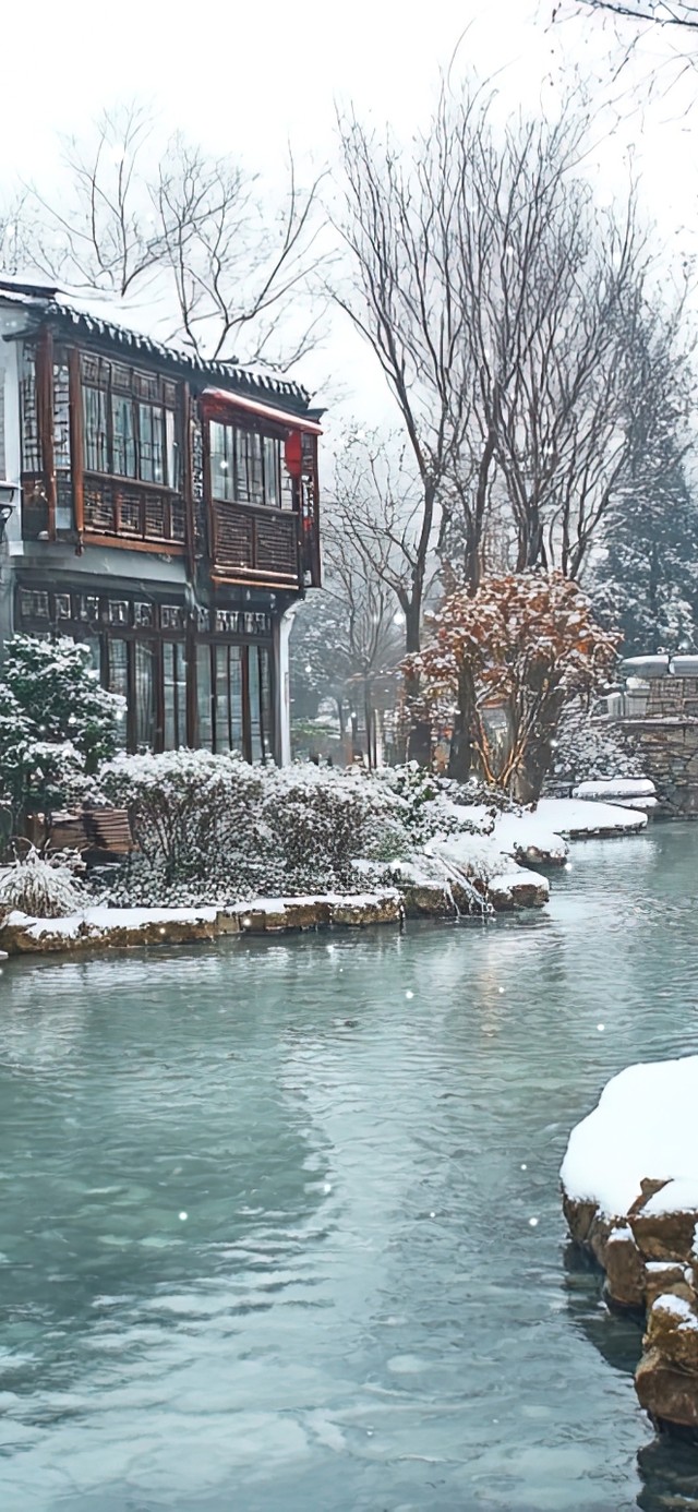 冬日水乡庭院美景