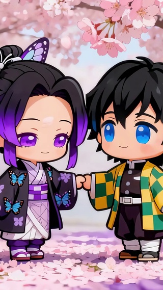 Q萌樱花树下蝴蝶忍和富冈义勇