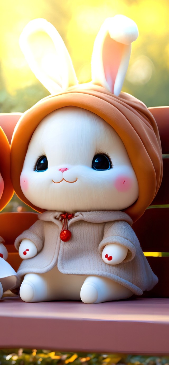 秋天公园约会的兔宝情侣（男版）