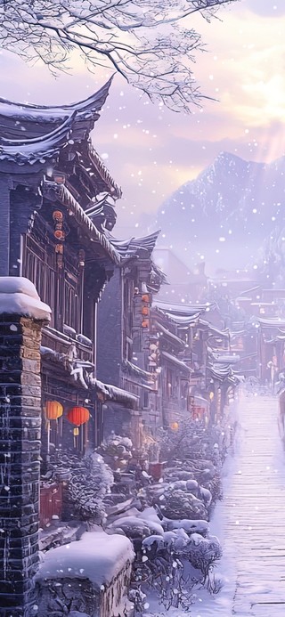水乡雪景
