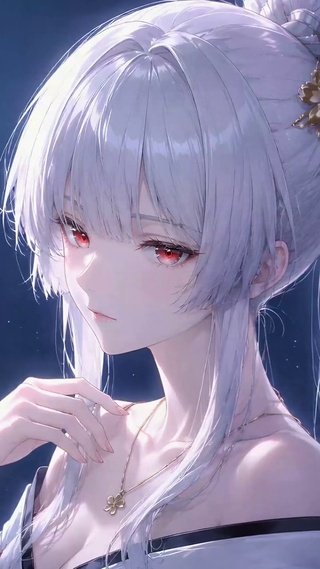 月下银发古风美少女绯雪