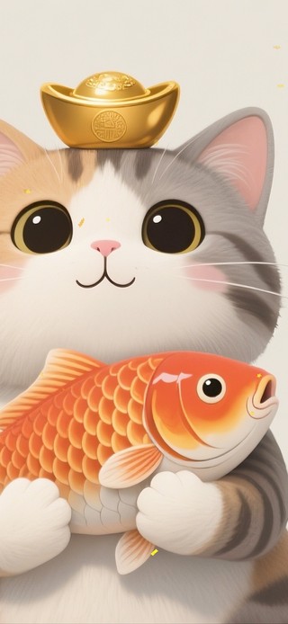 猫咪招财好运壁纸