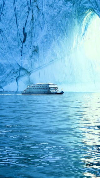 冰山 冰川 南极 美景 风景 轮船