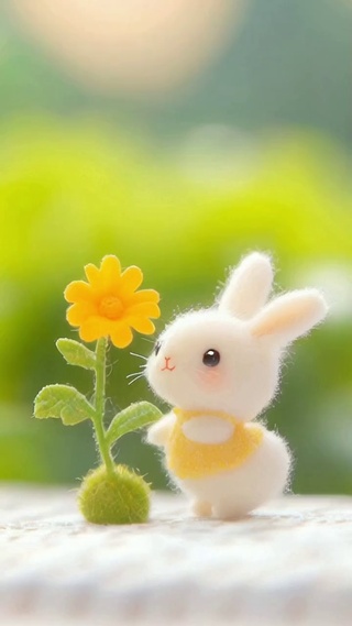 毛线兔子动态壁纸