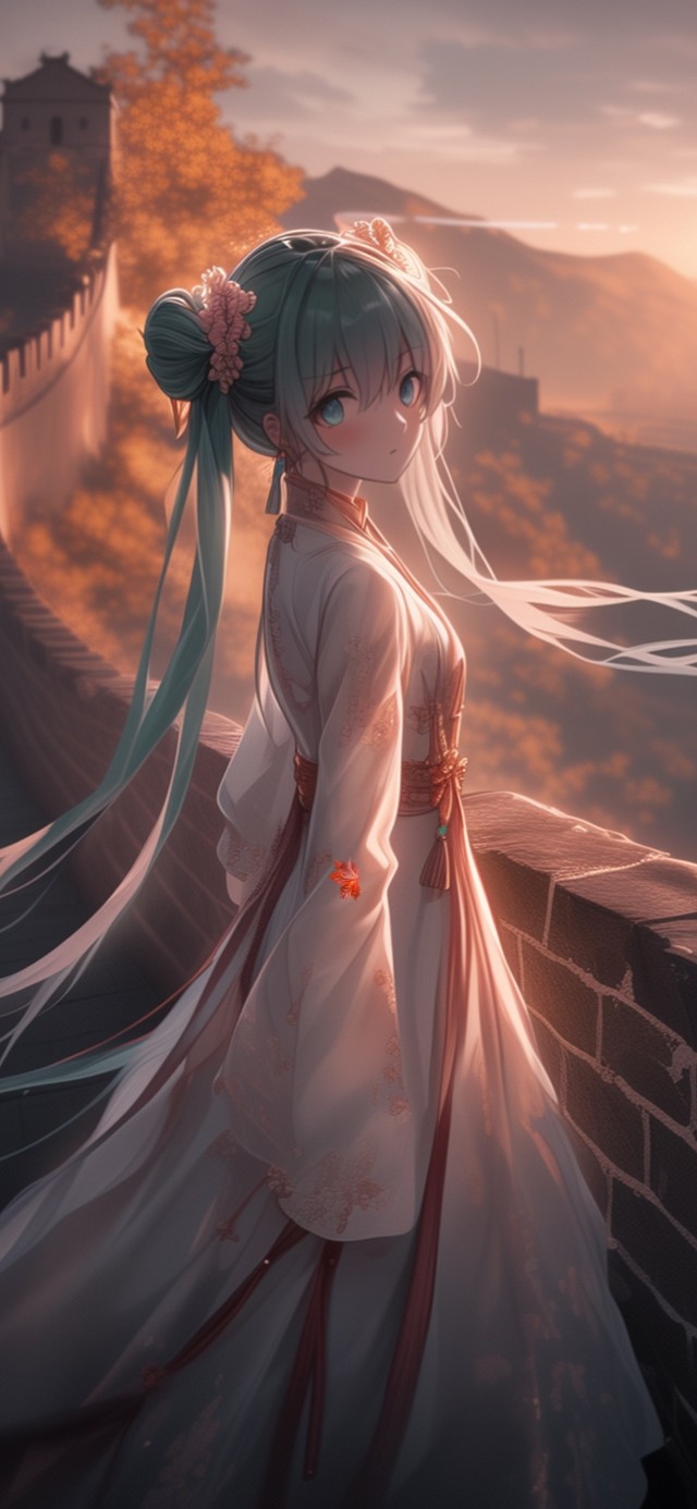 雪墨壁纸丨初音未来丨万里长城丨