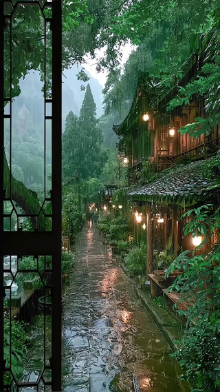 雨中小巷