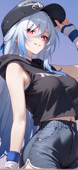 唯美蓝发少女