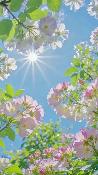 春日晴空樱花盛放美景