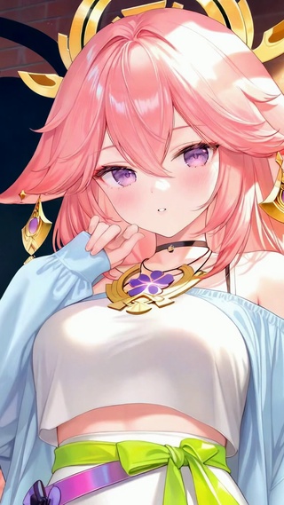 粉发街头少女八重神子