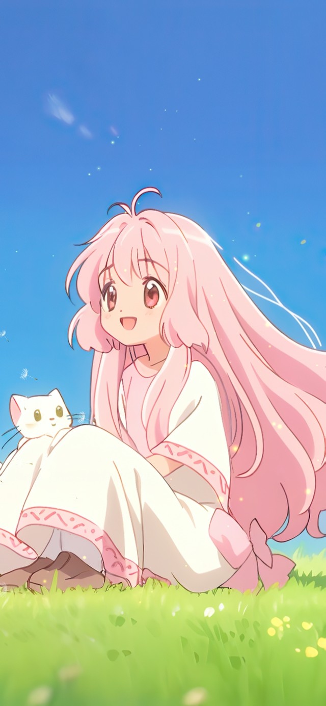 蓝天下的小女孩