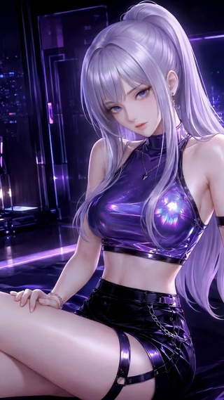 赛博朋克紫发酷感美少女