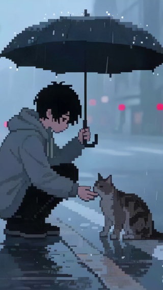 男孩与猫