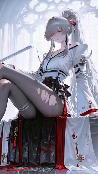 银发持刀武士美少女绯雪