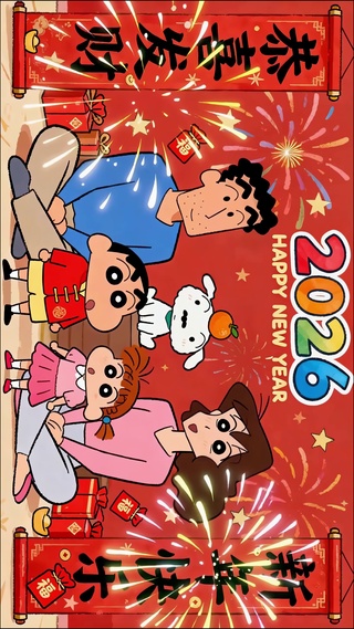 2026小新一家新年祝福