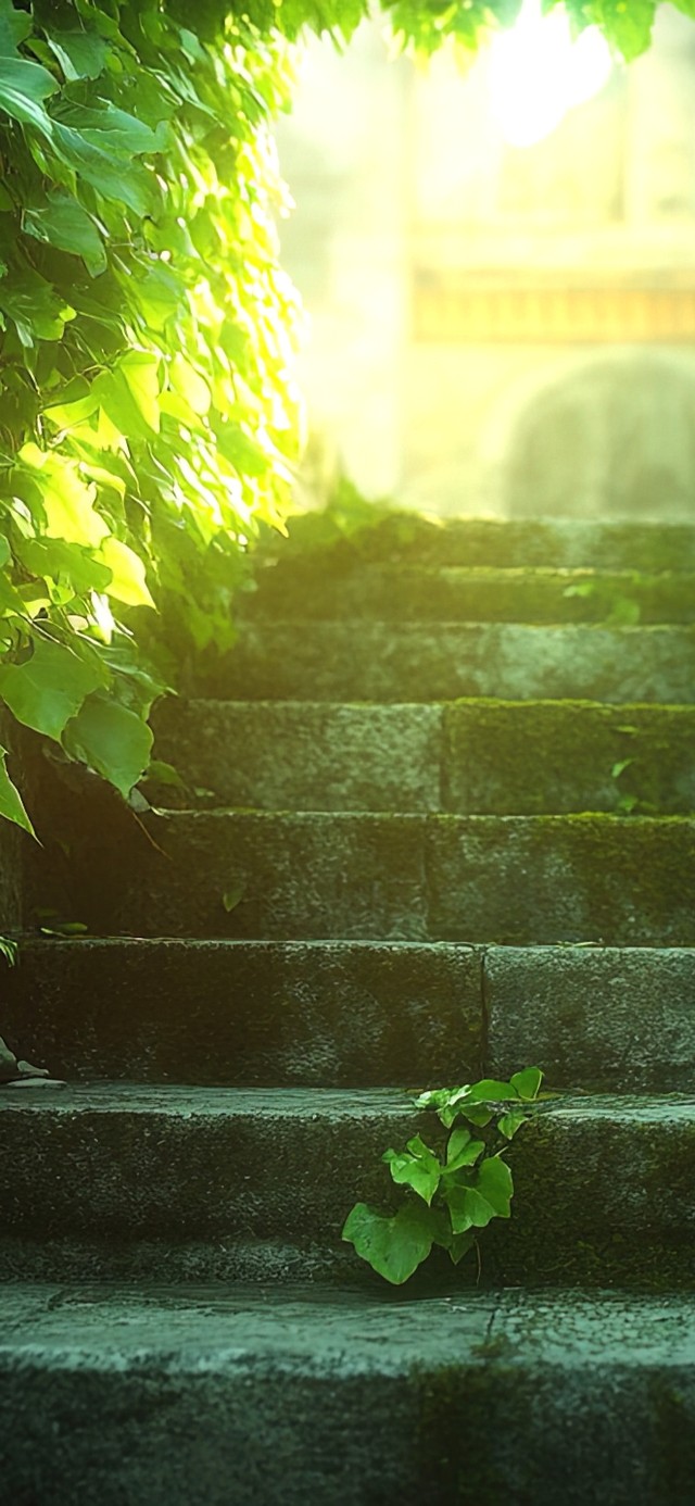 绿色护眼古堡台阶