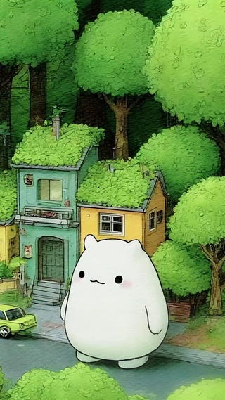小镇大白猫