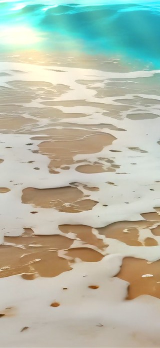 退潮后的沙蟹巢穴