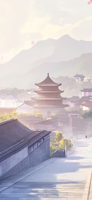 清晨里的云中古镇