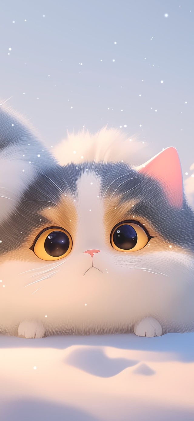 雪地玩耍的猫咪