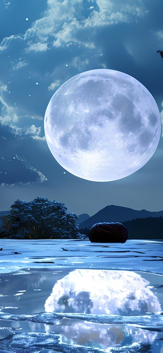 夜空皓月