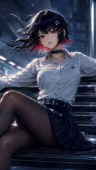 雨夜地铁少女