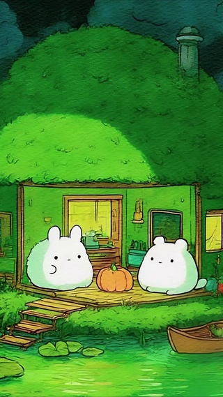 荷塘边的萌兔森屋